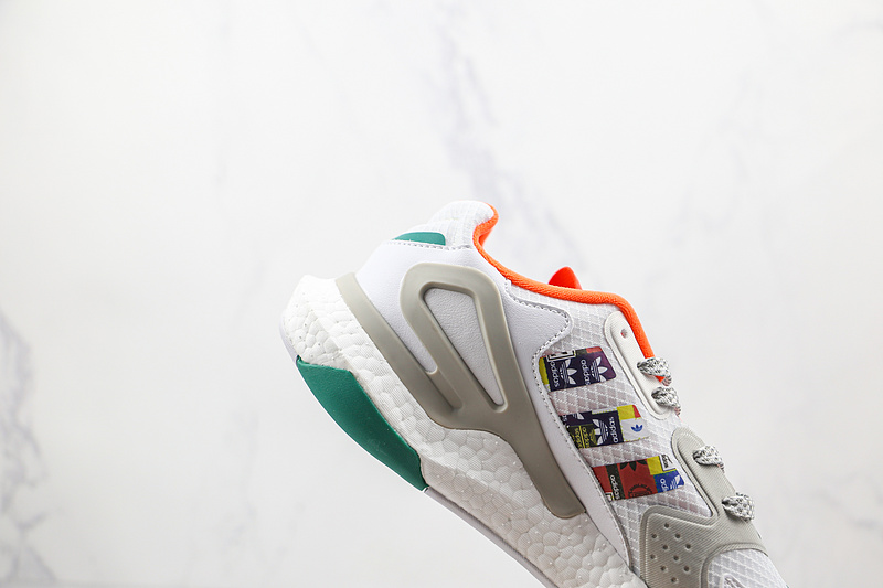 Day Jogger Boost Shoes White/Grey/Orange-Green 3