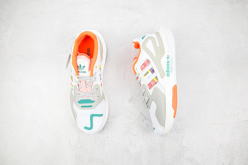 Day Jogger Boost Shoes White/Grey/Orange-Green 7