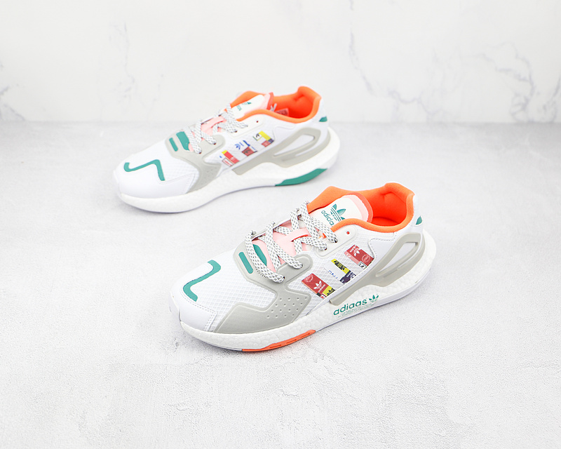 Day Jogger Boost Shoes White/Grey/Orange-Green 11