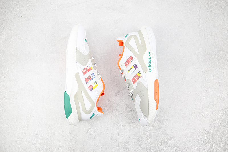 Day Jogger Boost Shoes White/Grey/Orange-Green 17