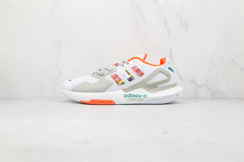 Day Jogger Boost Shoes White/Grey/Orange-Green 19