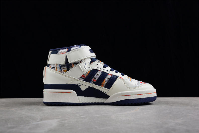 Forum Mid Recycled Cream White/Navy Blue/Multi-Color 3