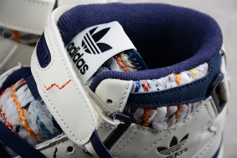 Forum Mid Recycled Cream White/Navy Blue/Multi-Color 9