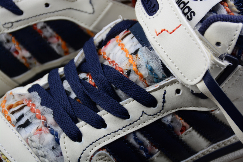 Forum Mid Recycled Cream White/Navy Blue/Multi-Color 21