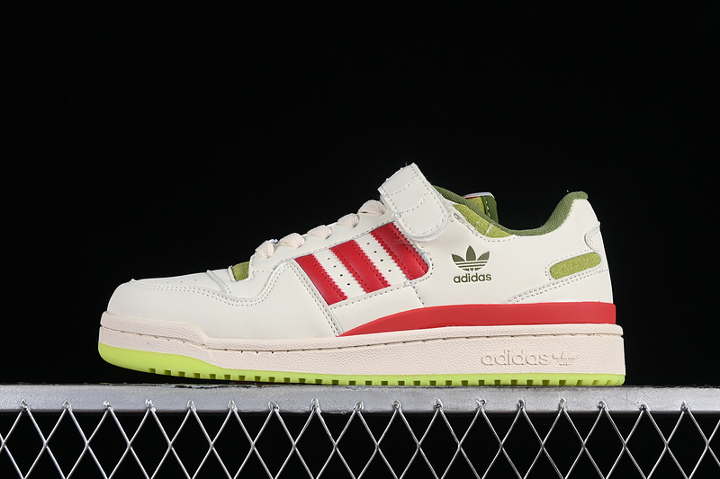 Forum 84 Low Cream White/Collegiate Red/Solar Slime 9