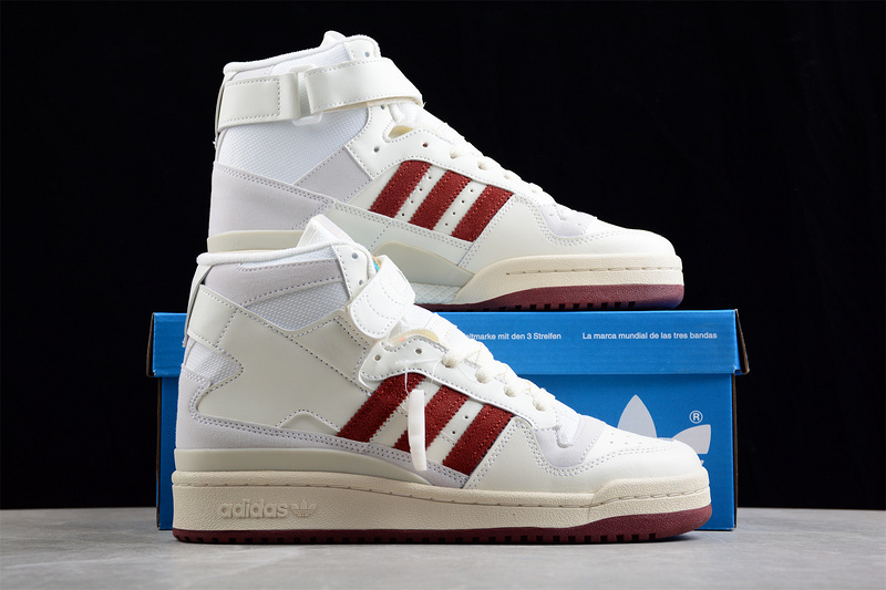 Forum 84 High Shoes Cloud White/Cloud White/Red 5