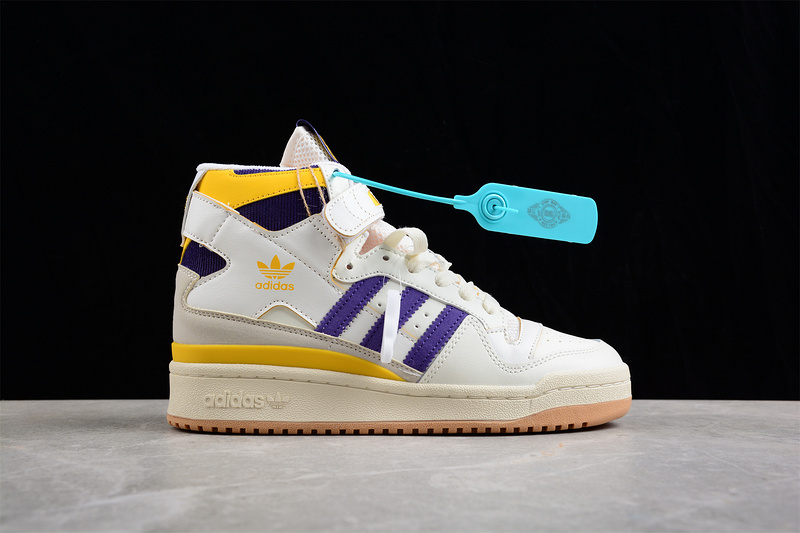 Forum 84 High Lakers Cream White/Collegiate Purple-Collegiate Gold 5