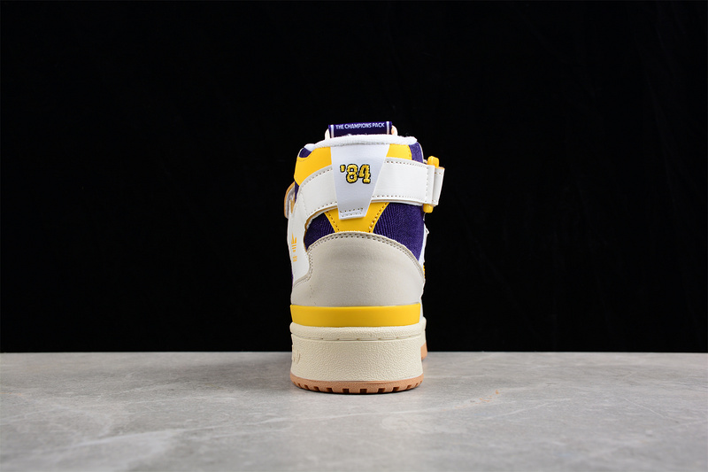 Forum 84 High Lakers Cream White/Collegiate Purple-Collegiate Gold 11