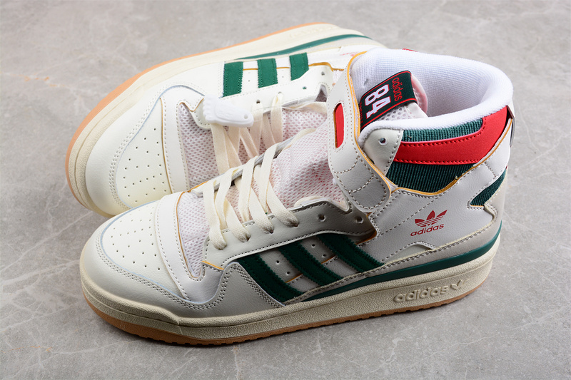 Forum 84 High Bucks Shoes Cloud White/Green/Red 3