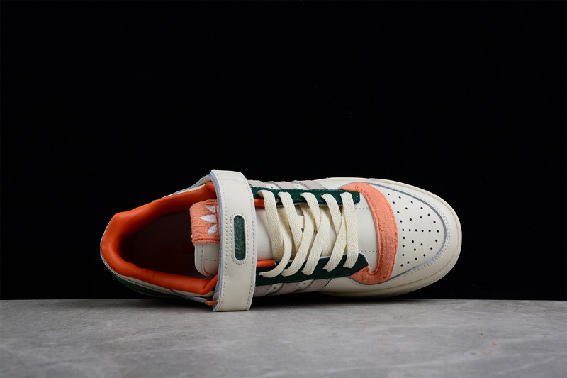 Forum Low Fleece Shoes White/Orange/Black 7