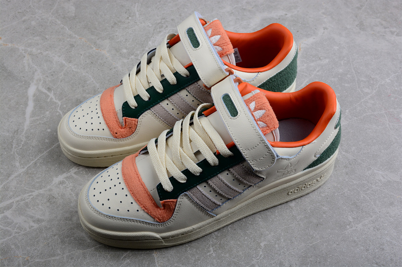 Forum Low Fleece Shoes White/Orange/Black 29