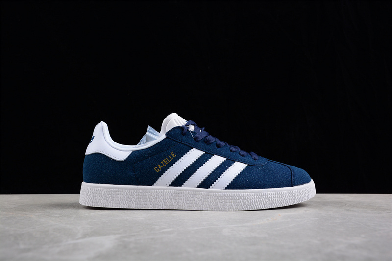 Gazelle Shoes Collegiate Navy/White/Gold Metallic 7