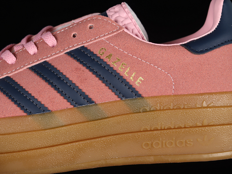 Gazelle Bold Shoes Pink/Navy Blue/Gold 3