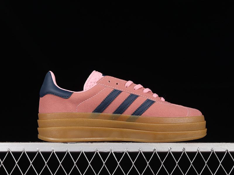 Gazelle Bold Shoes Pink/Navy Blue/Gold 15