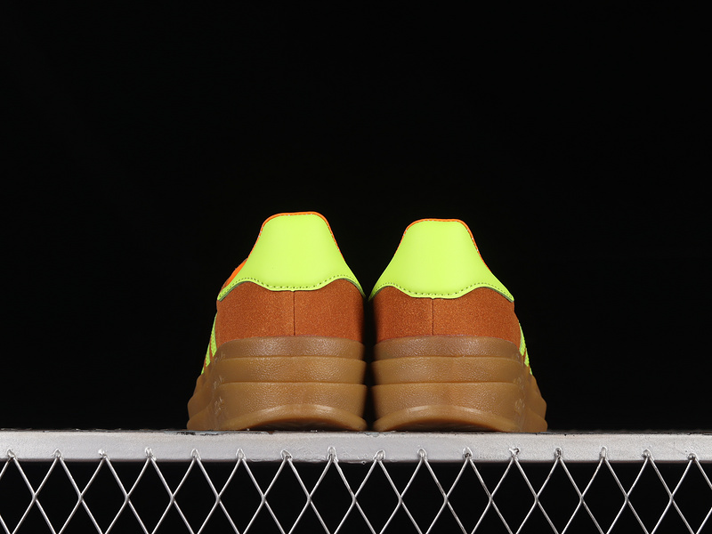 Gazelle Bold Shoes Brown/Fluorescent Green/Gold 7