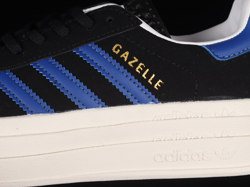 Gazelle Bold Shoes Core Black/Lucid Blue/Gold Metallic 7