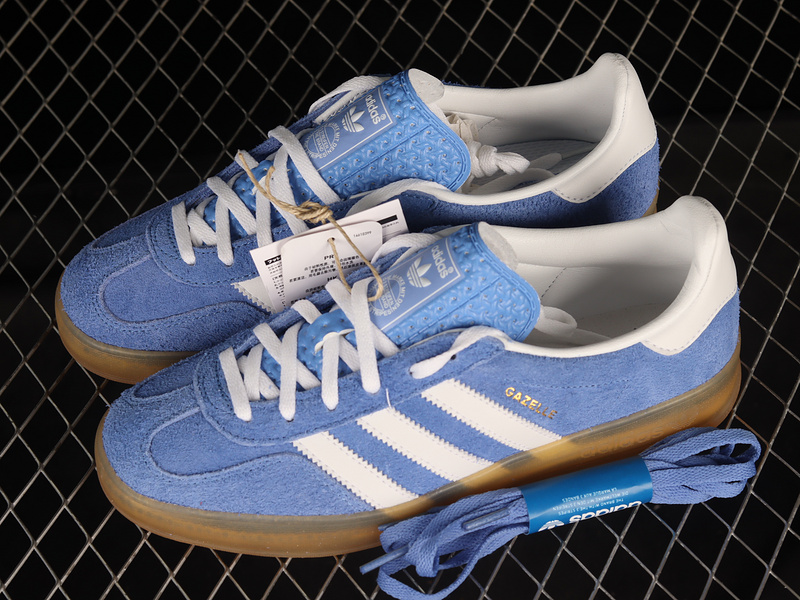 Gazelle Indoor Blue Fusion/Footwear White/Gold Metallic 27