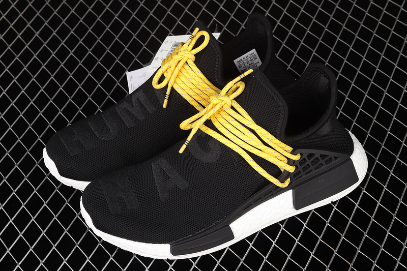 Pharrell X Nmd Human Race Shoes Core Black/Cloud White/Yellow 19