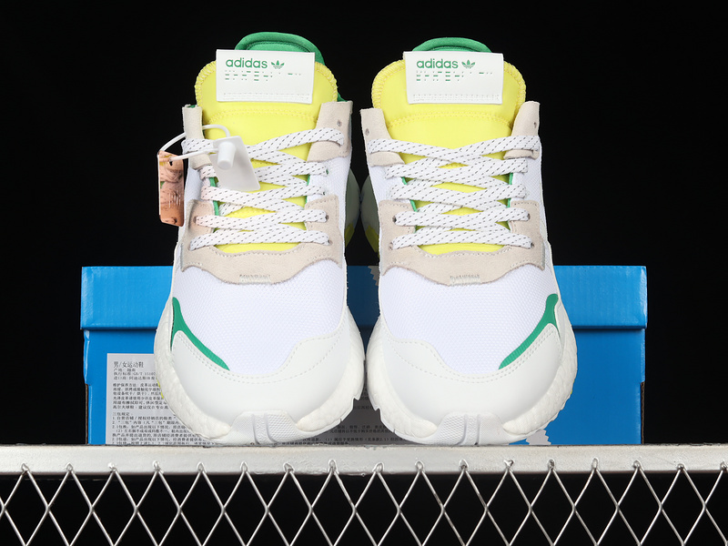 Nite Jogger Boost Shoes Cloud White/Green/Yellow 19