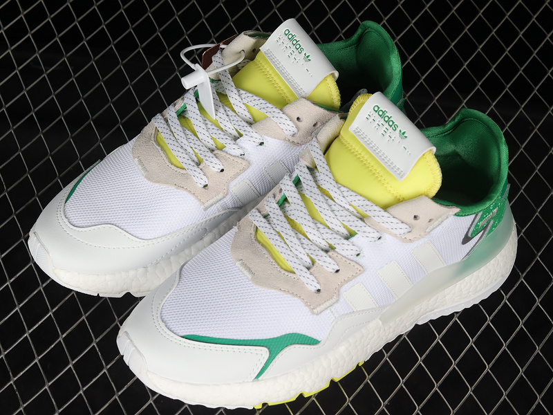 Nite Jogger Boost Shoes Cloud White/Green/Yellow 31