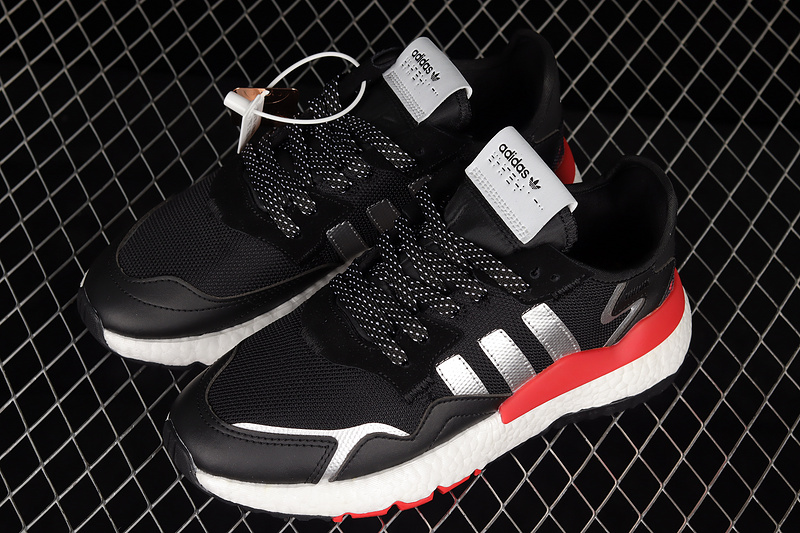 Nite Jogger Boost Shoes Core Black/Silver/Red 3