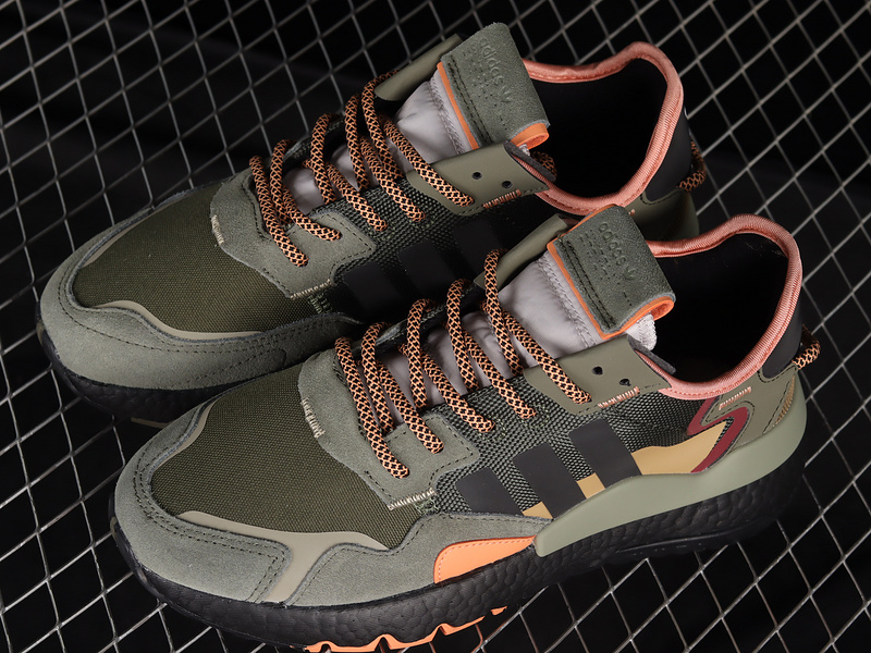 Nite Jogger Boost Shoes Dark Green/Orange/Black 21