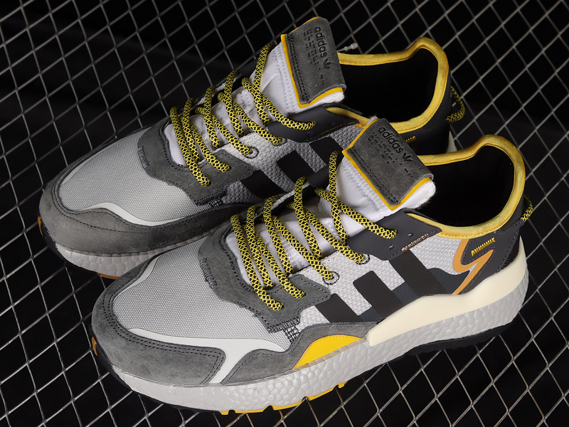 Nite Jogger Boost Shoes Light Grey/Core Black/Yellow 23