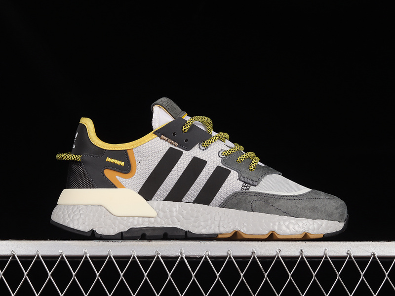 Nite Jogger Boost Shoes Light Grey/Core Black/Yellow 27