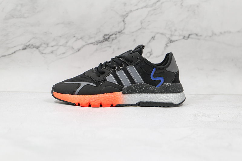 Nite Jogger Shoes Core Black/Black Silver/Solar Red 17