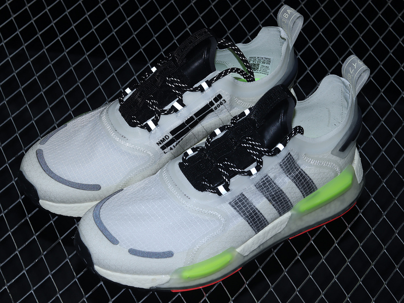 Nmd_V3 Boost Shoes Crystal White/Core Black/Signal Green 9