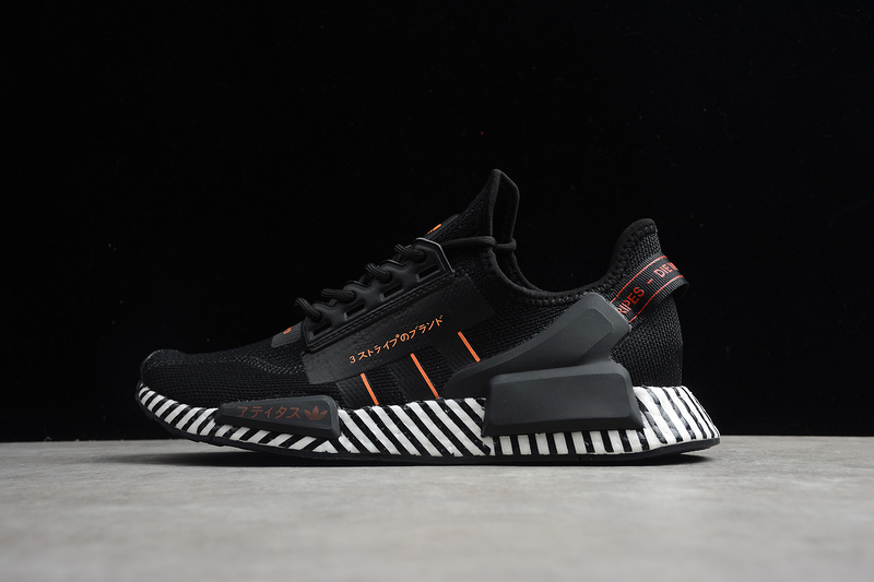 Nmd_R1 V2 Shoes Core Black/Cloud White/Orange 7