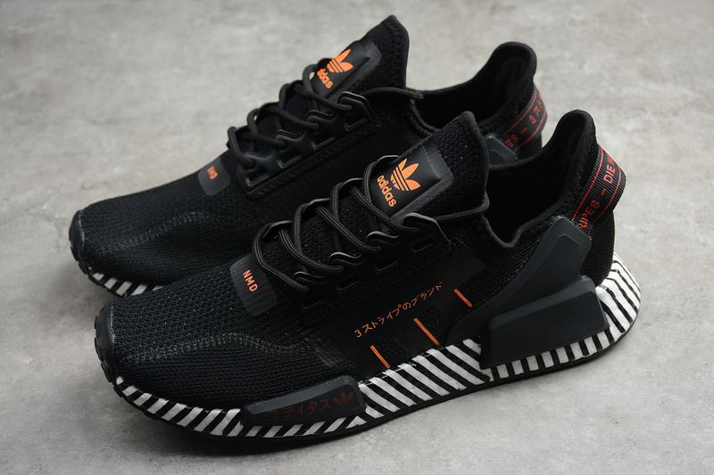 Nmd_R1 V2 Shoes Core Black/Cloud White/Orange 21