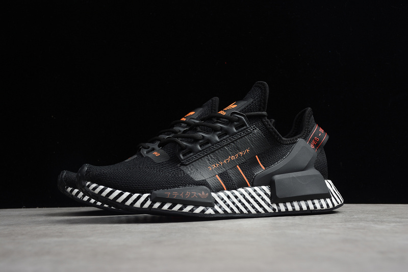 Nmd_R1 V2 Shoes Core Black/Cloud White/Orange 25