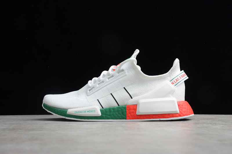 Nmd R1 V2 Shoes Cloud White/Green/Orange 11