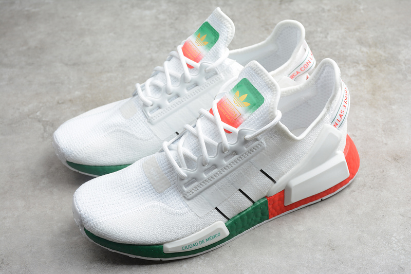 Nmd R1 V2 Shoes Cloud White/Green/Orange 13