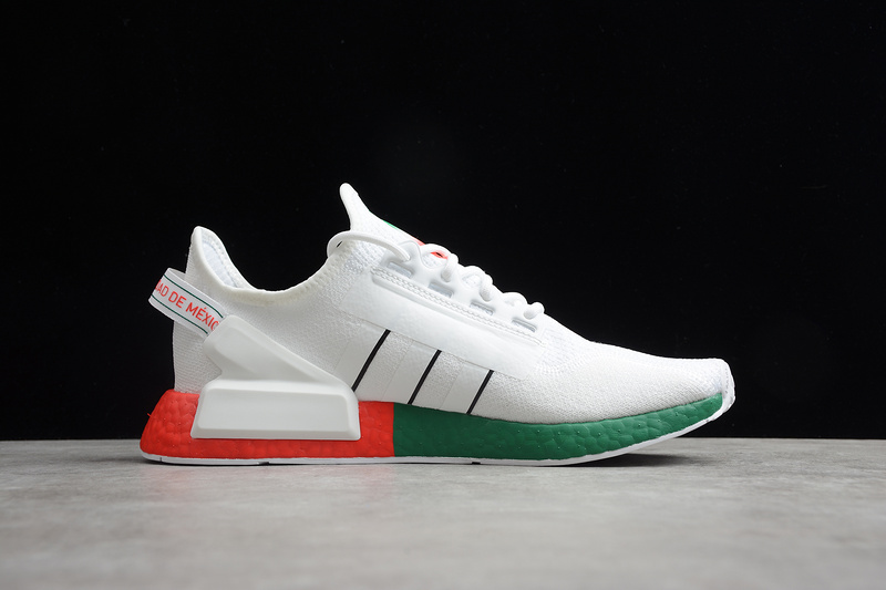 Nmd R1 V2 Shoes Cloud White/Green/Orange 23