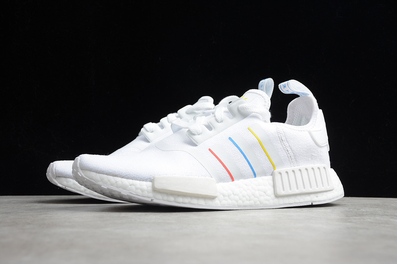 Nmd R1 Shoes White/Yellow/Blue/Red 5