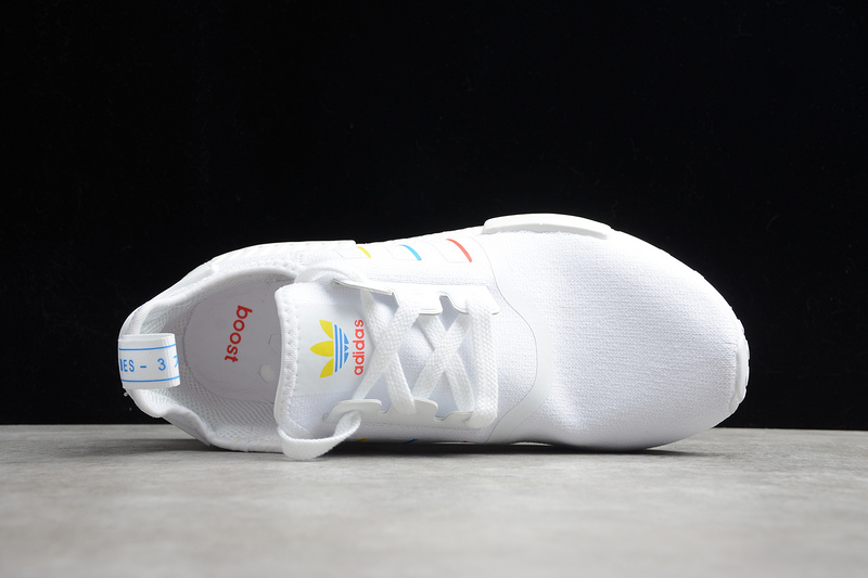 Nmd R1 Shoes White/Yellow/Blue/Red 9