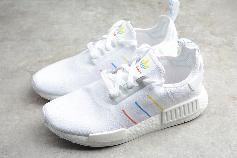 Nmd R1 Shoes White/Yellow/Blue/Red 11