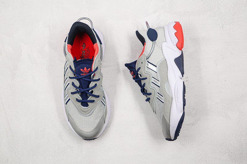 Ozweego Shoes Silver Metallic/Tech Indigo/Bright Red 17