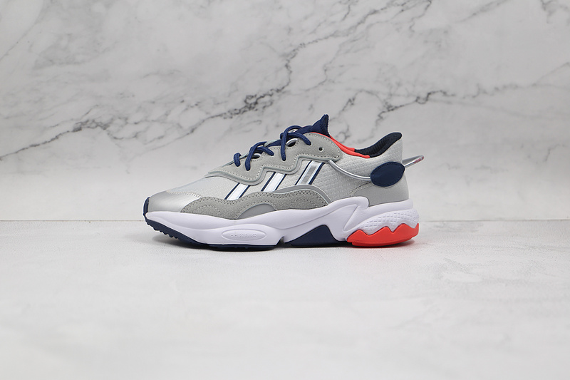 Ozweego Shoes Silver Metallic/Tech Indigo/Bright Red 19