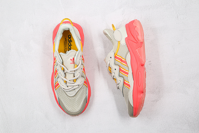 Ozweego Shoes Green Tint/Hi-Res Yellow/Haze Coral 3