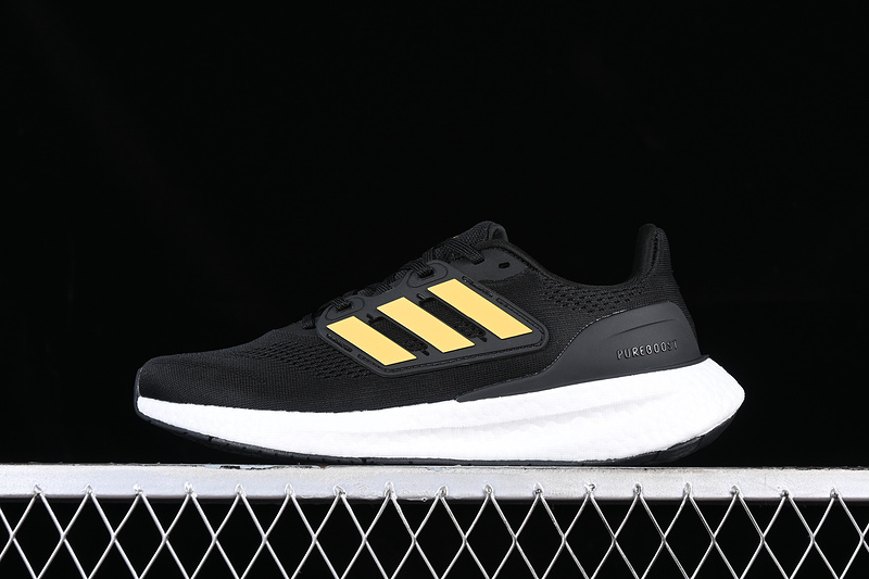 Adidas Pureboost 22 White/Black/Yellow 3