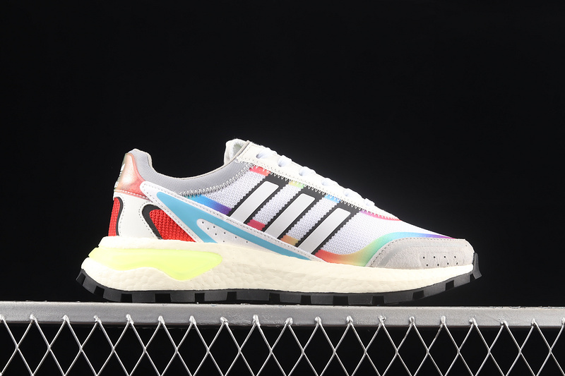 Retropy P9 Shoes White Rainbow Ash Pearl/Blue/Red Box/Dash Green 7