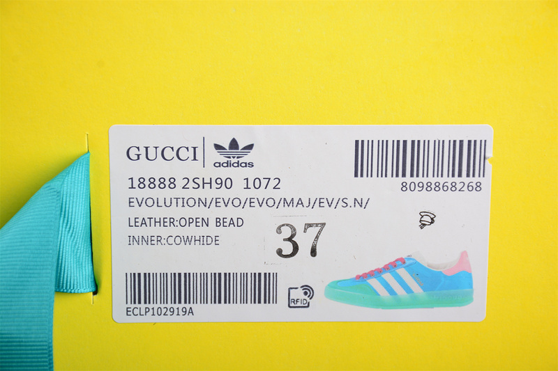 Gucci X Gazelle Shoes Blue/Cloud White/Green/Red 7