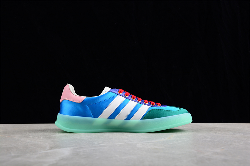 Gucci X Gazelle Shoes Blue/Cloud White/Green/Red 15