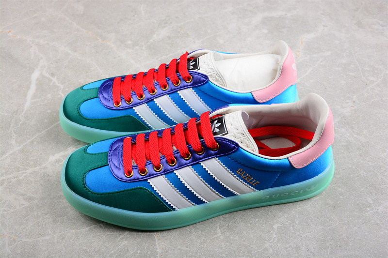 Gucci X Gazelle Shoes Blue/Cloud White/Green/Red 21