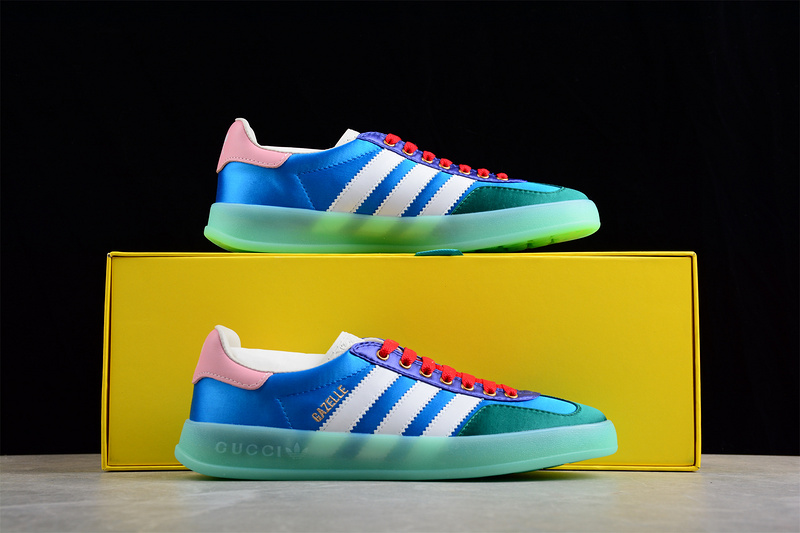 Gucci X Gazelle Shoes Blue/Cloud White/Green/Red 27