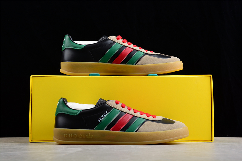 Gucci X Gazelle Shoes Core Black/Green/Brown-Red 9