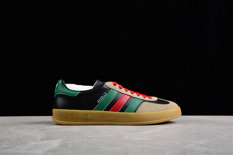 Gucci X Gazelle Shoes Core Black/Green/Brown-Red 17